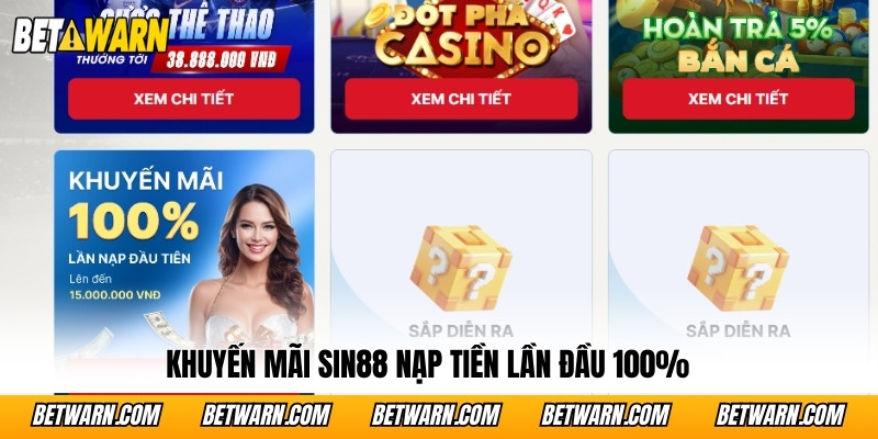 Khuyến mãi SIN88 nạp tiền lần đầu 100%